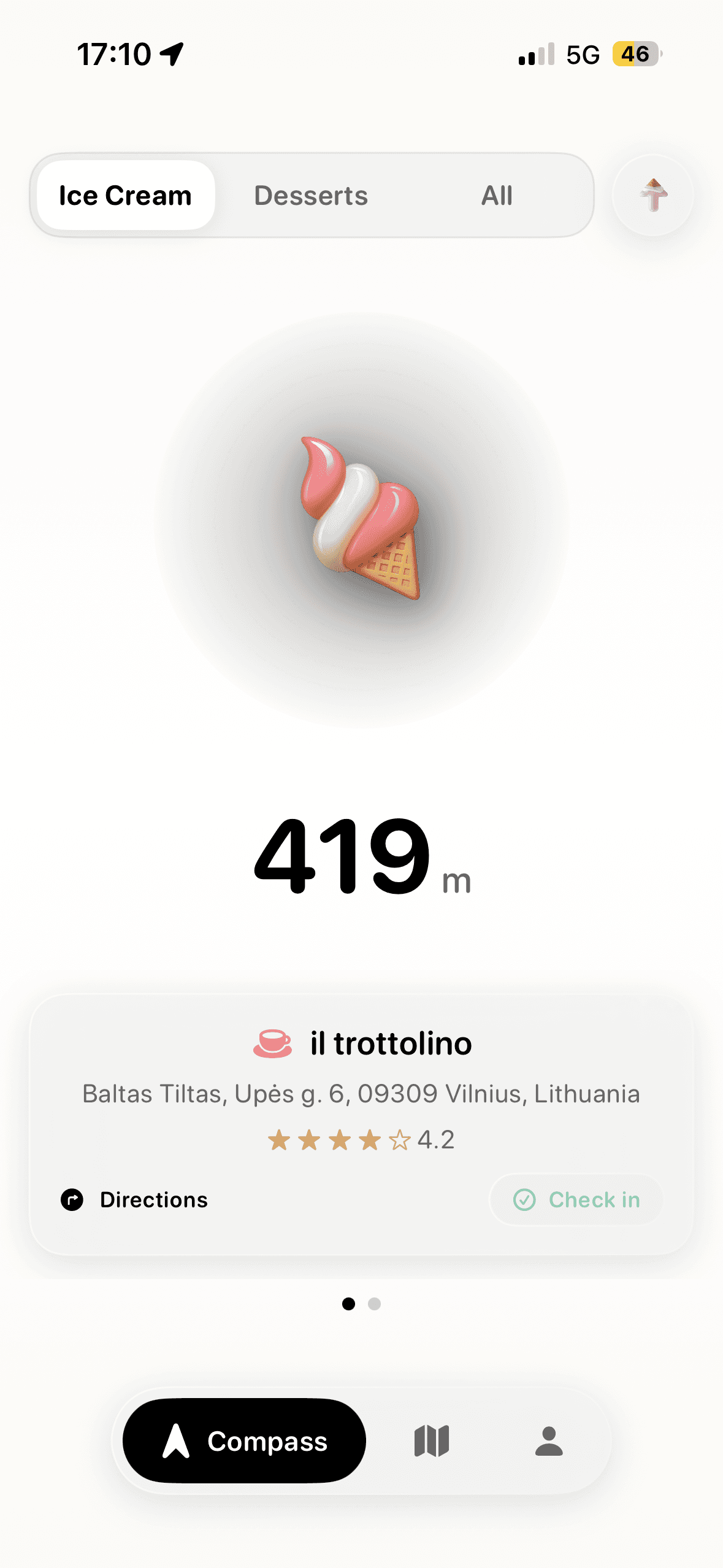 Scoops compass app screenshot